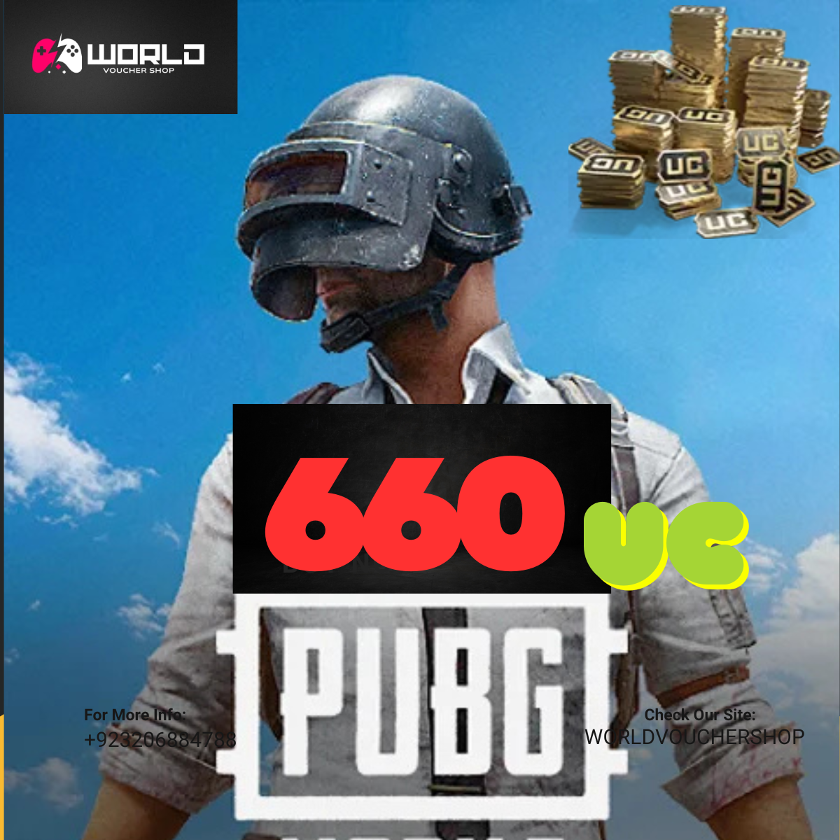 YWORLD VOUCHER (12) PUBG Mobile 660 UC (Global Version) – Fast & Secure Top-Up